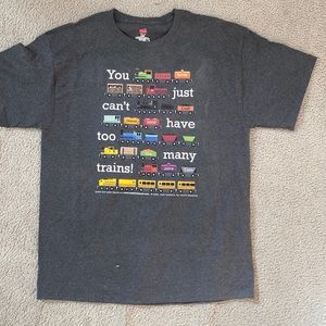 Train tshirt, size large, dark gray